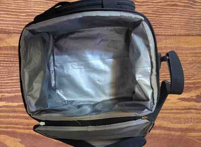 Open bag showing inside space
